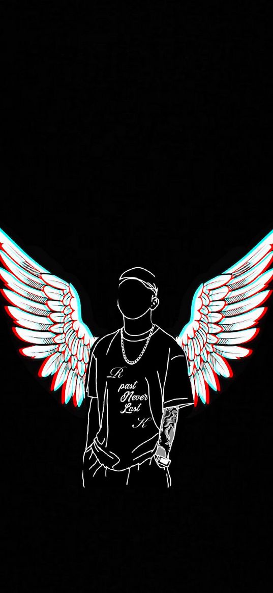 black, amoled, boy, attitude, wings, art