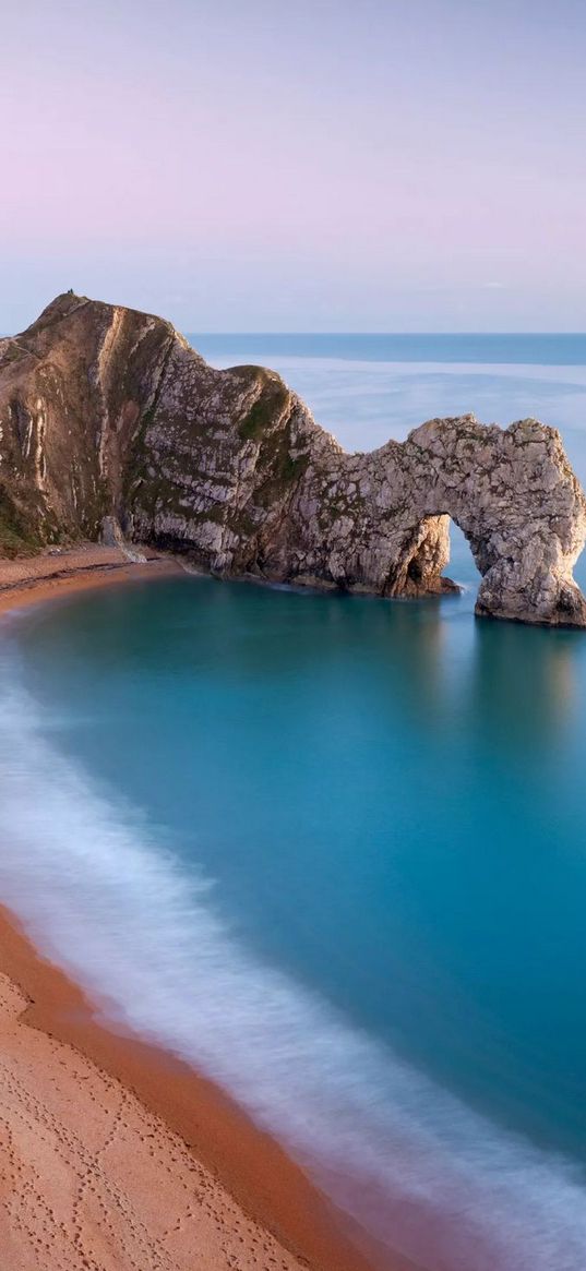 durdle door, rocks, gates, sea, beach, horizon, nature