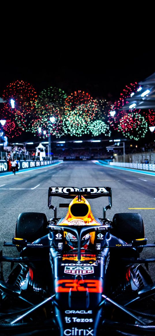 honda, car, formula 1, racing, fireworks