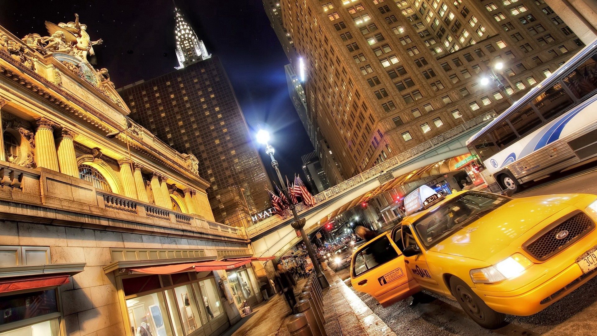 new york, traffic, cars, street, hdr