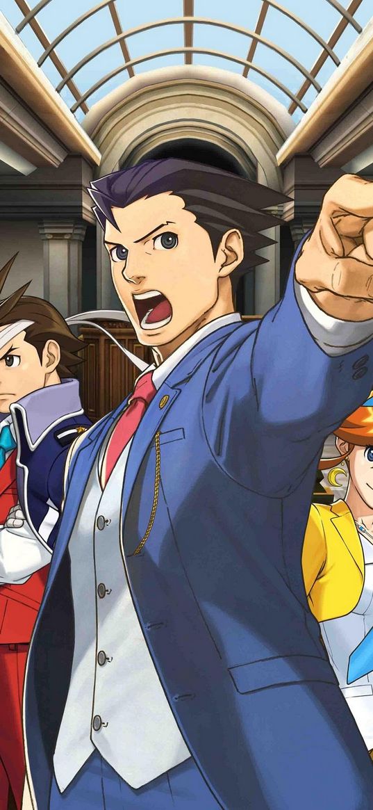 ace attorney, anime, tv series, characters, art