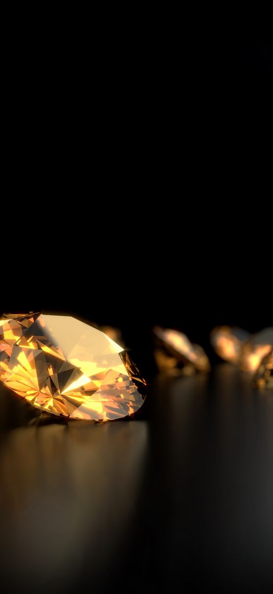 diamonds, gold, yellow, black background