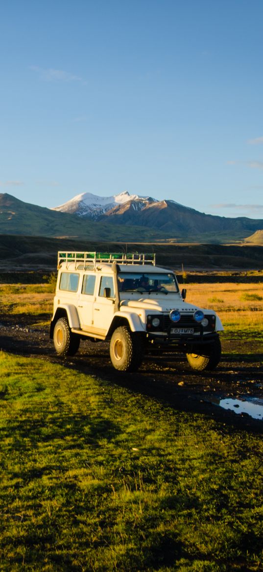 land rover, car, suv, mountains