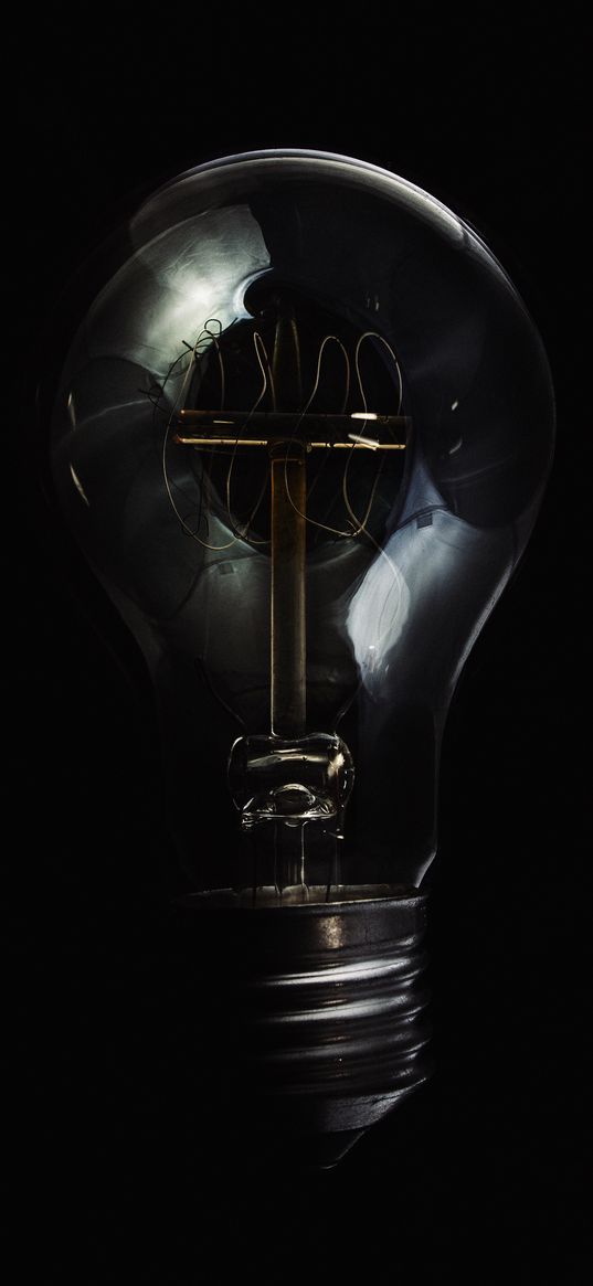 light bulb, glass, transparent, dark