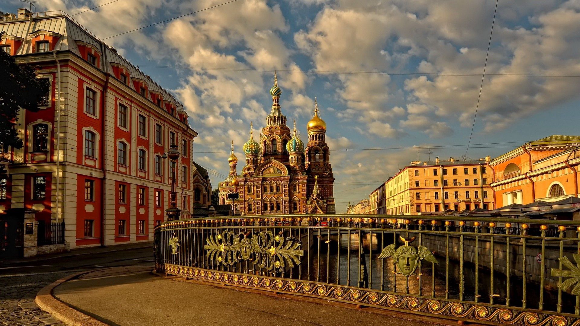 russia, st petersburg, church, bridge, building, street