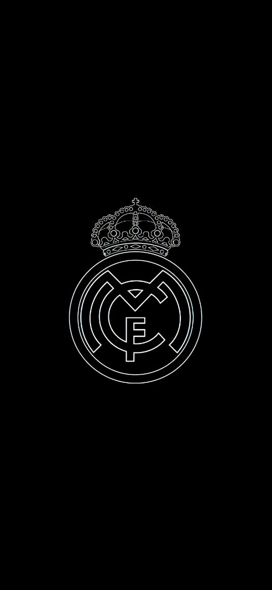 real madrid, emblem, king club, black