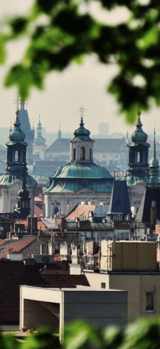 city, czech republic, prague, buildings, trees