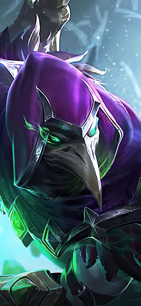 kaja, mobile legends, game, character, skin, plague doctor, raven, art