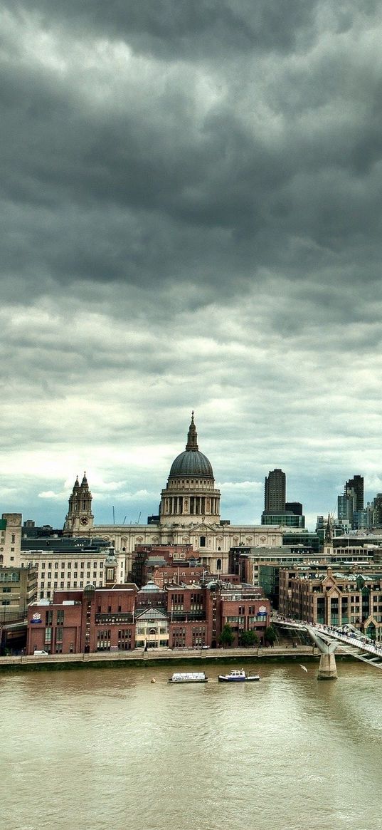 england, london, millennium bridge, uk, hdr