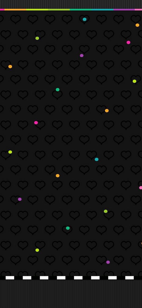 heart, polka dots, stripes, black, colorful