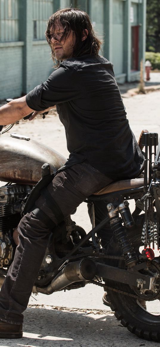 daryl, the walking dead, tv series, motorcycle, norman reedus, actor