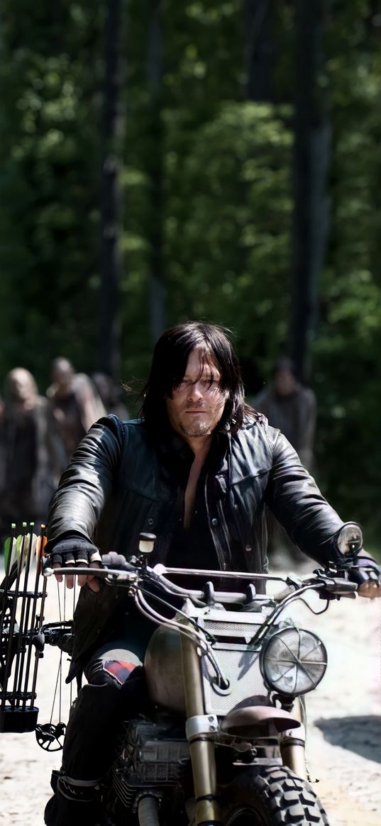 daryl, the walking dead, tv series, motorcycle, zombie, norman reedus, actor