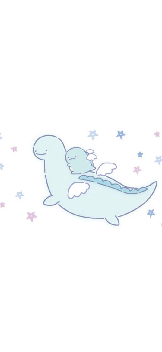 dinosaurs, stars, drawing, cute, white background, art