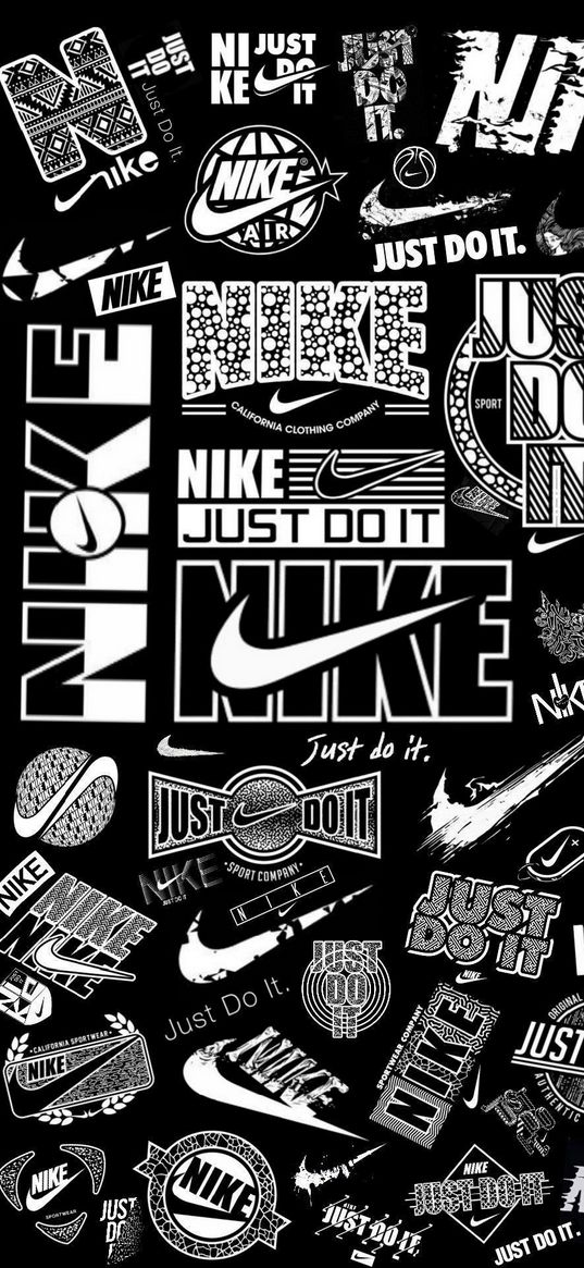 nike, just do it, logo, brand, black and white