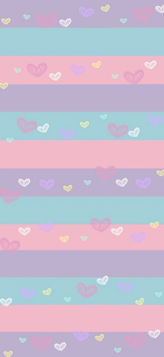 hearts, lines, stripes, multicolored