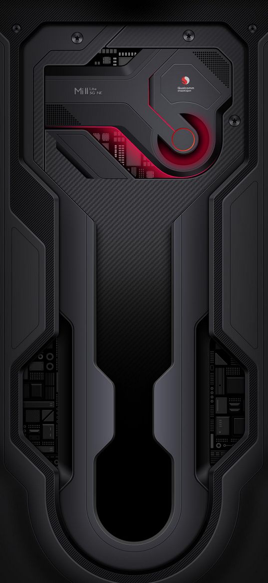 xiaomi, mi, black, red, minimalism