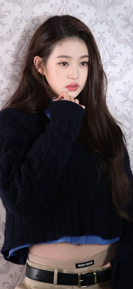 korean, asian, brunette, girl, sweater, fashionable, beautiful