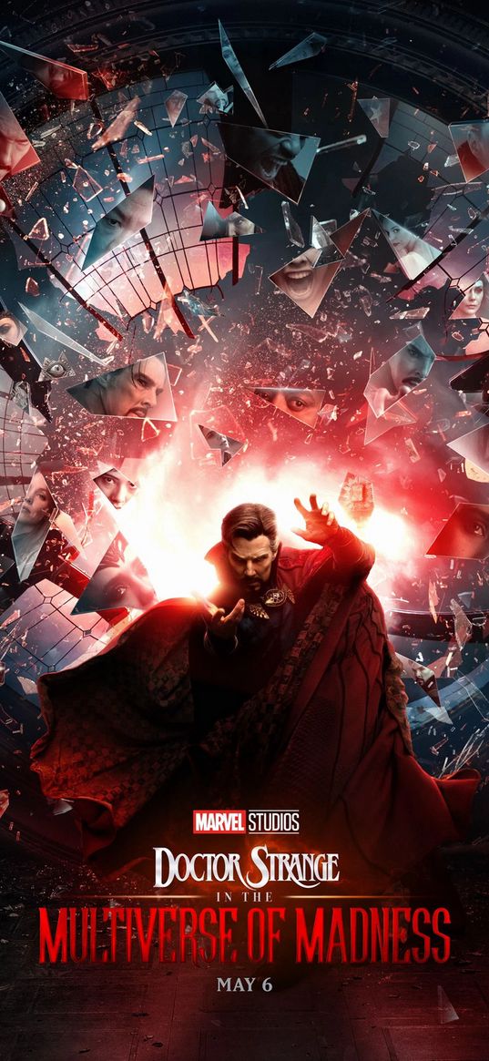 doctor strange, superhero, marvel, movie, window, glass, shards, poster