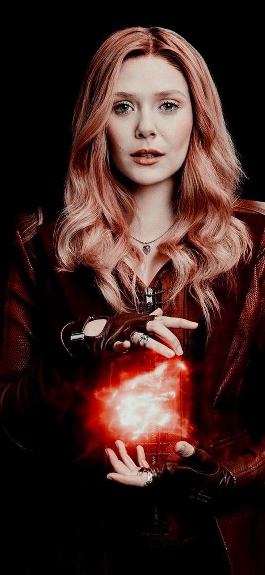 wanda, scarlet witch, superhero, marvel, girl, redhead, magic, black background