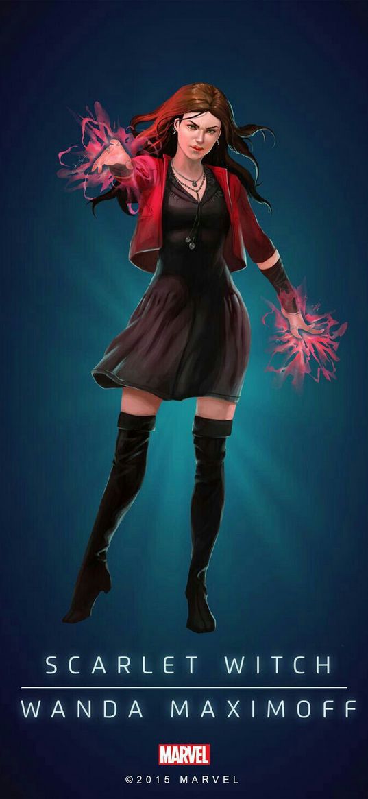 wanda maximoff, scarlet witch, superhero, marvel, cartoon, girl, redhead, magic, poster