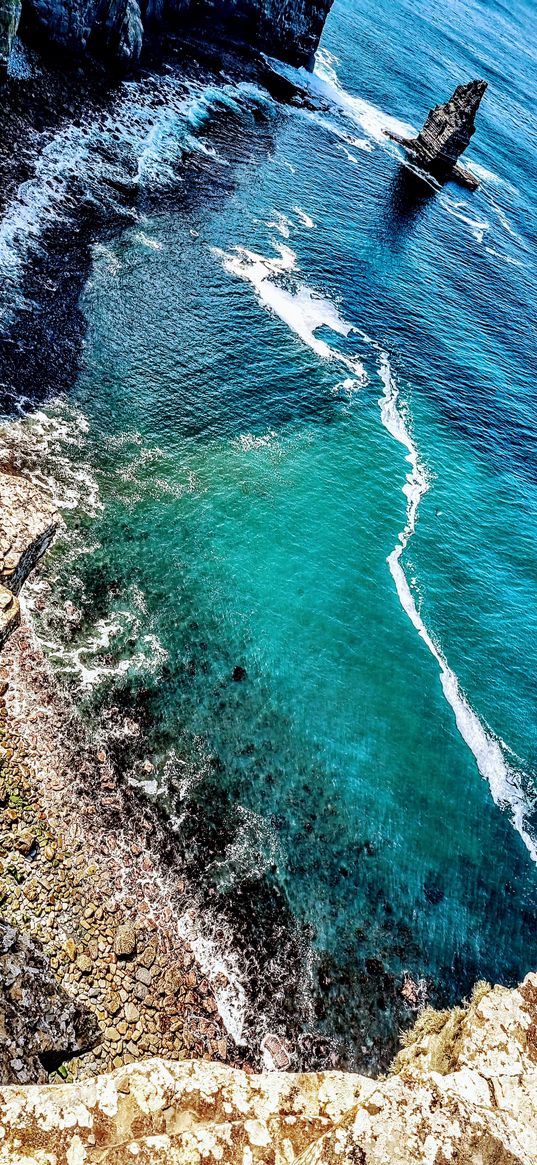 sea, waves, shore, beach, rocks, reef, nature