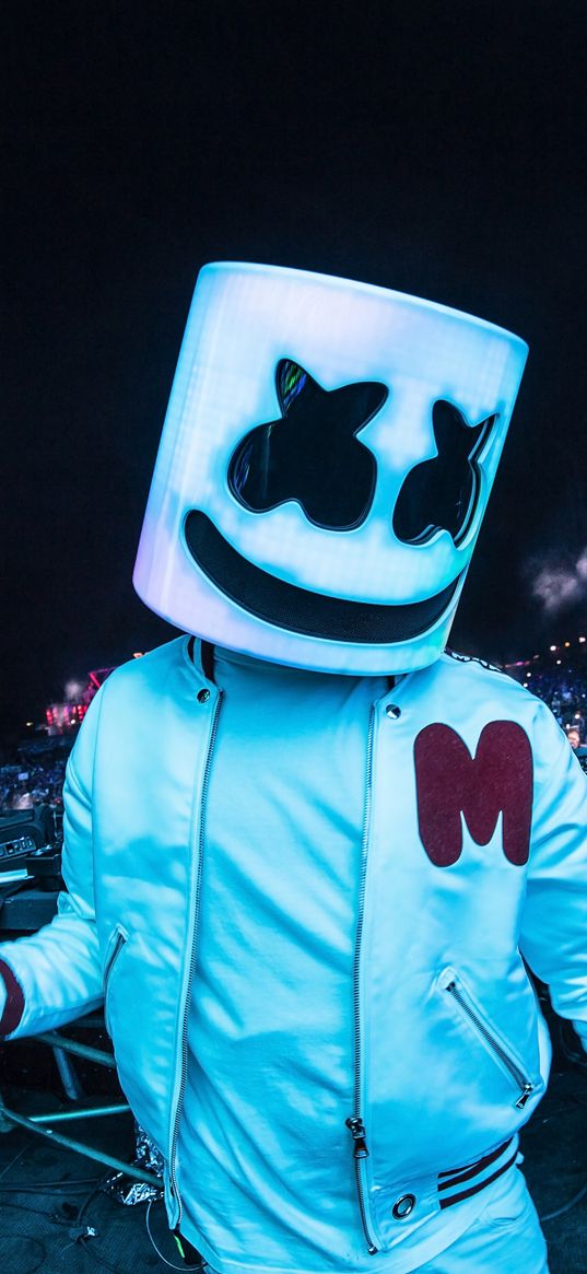 marshmallow, dj, mask, concert