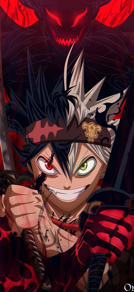 asta, black clover, anime, guy, warrior, demon, art