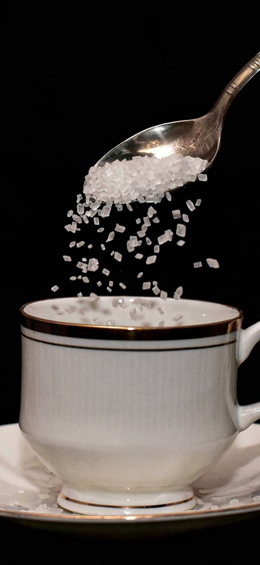 coffee, cup, sugar, spoon