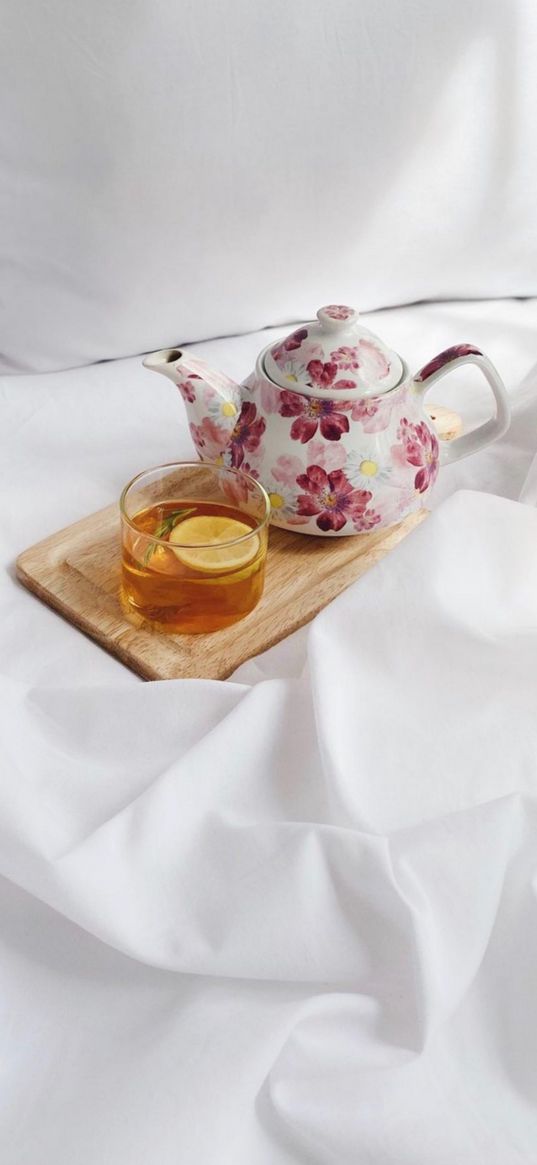 tea, glass, morning, teapot, drink, aesthetics