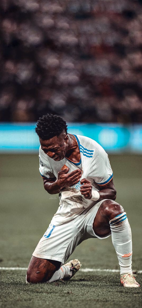 vinicius junior, football player, football, real madrid, emotions, stadium, sports