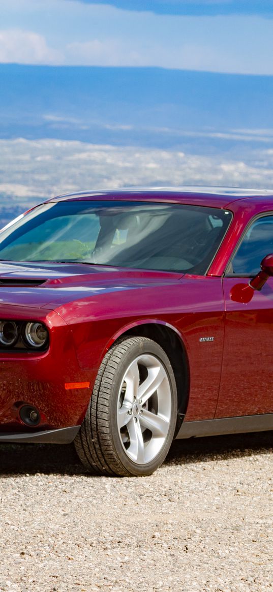 dodge challenger, dodge, car, red