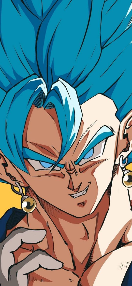 vegeta, dragon ball, character, blue hair, anime