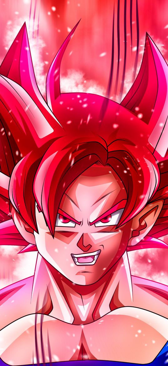 dragon ball, goku, anime, red hair