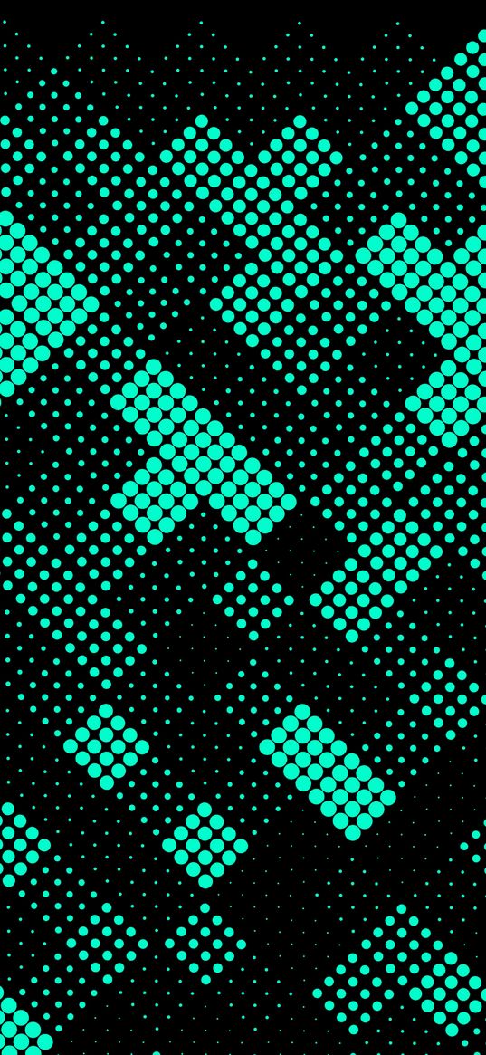 squares, shapes, dots, green, black, abstraction