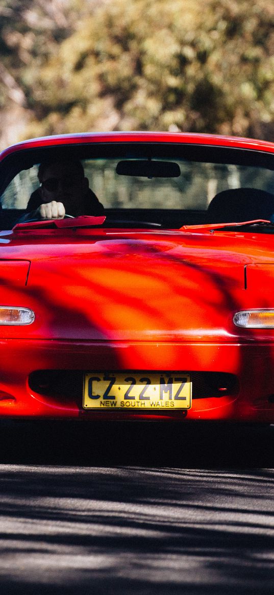 mazda rx-7, mazda, car, red, front view