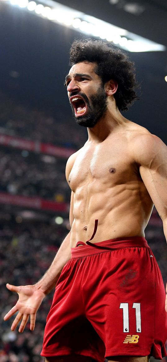 mohamed salah, football player, liverpool, egypt, football, scream