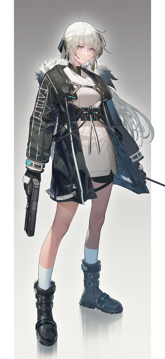 anime, girl, art, gun, weapon