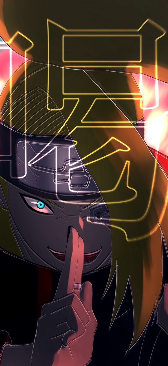 deidara, naruto, anime, guy, ninja, explosion, hieroglyph, art