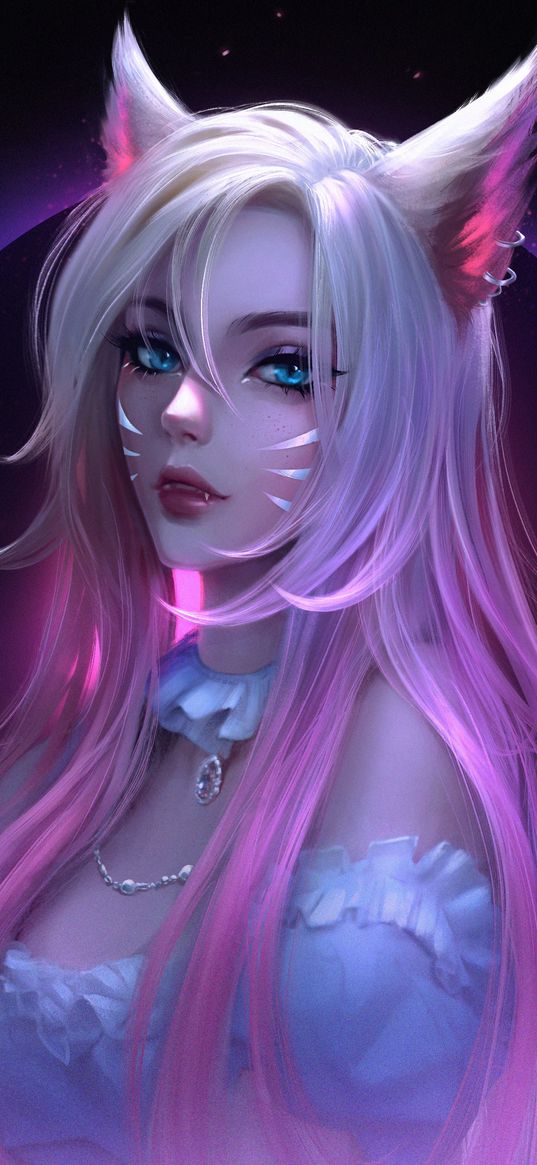 ahri, kda, league of legends, anime, girl, game, art