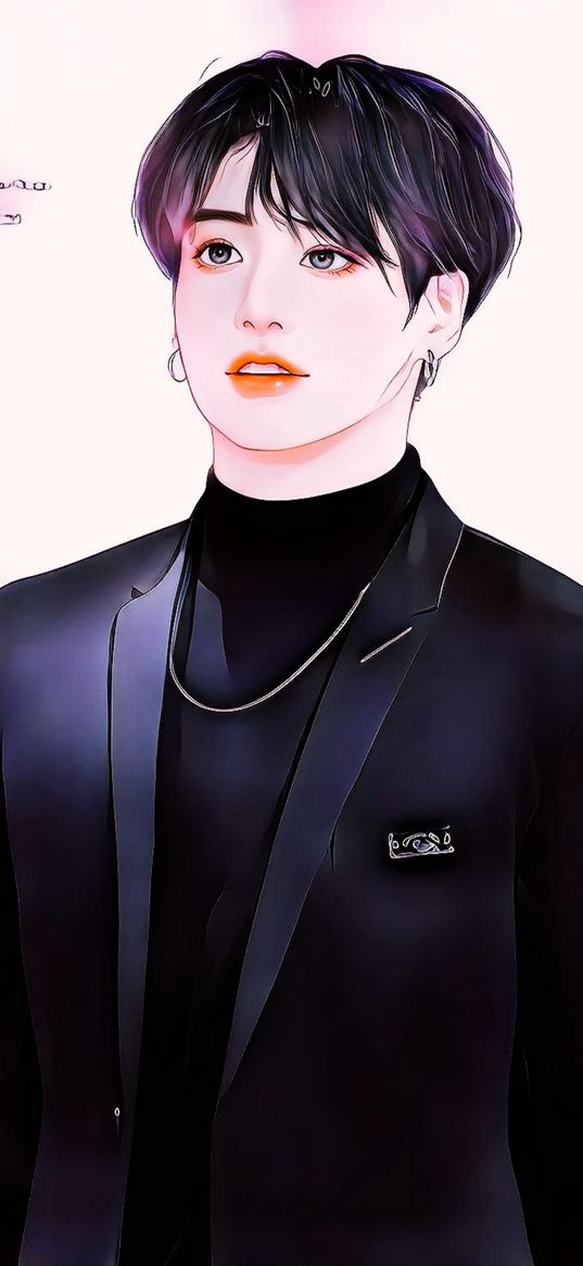 jungkook, bts, animeboy, art