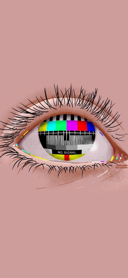 eye, eyelashes, no signal, pink background, art