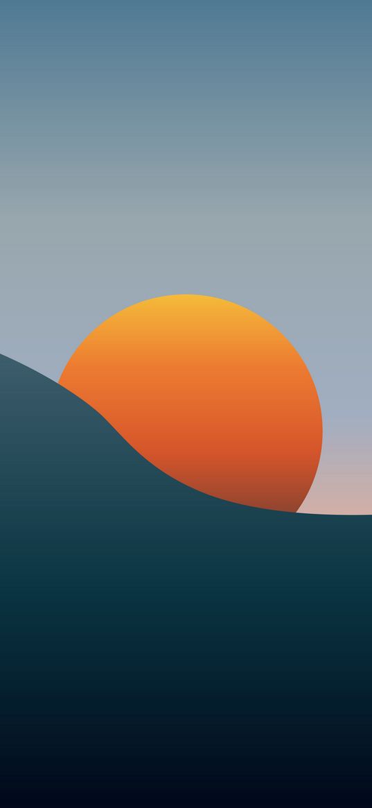 sun, hill, vector