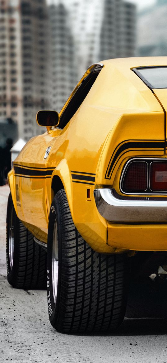 ford, car, ford mustang, yellow, tyre, wheel