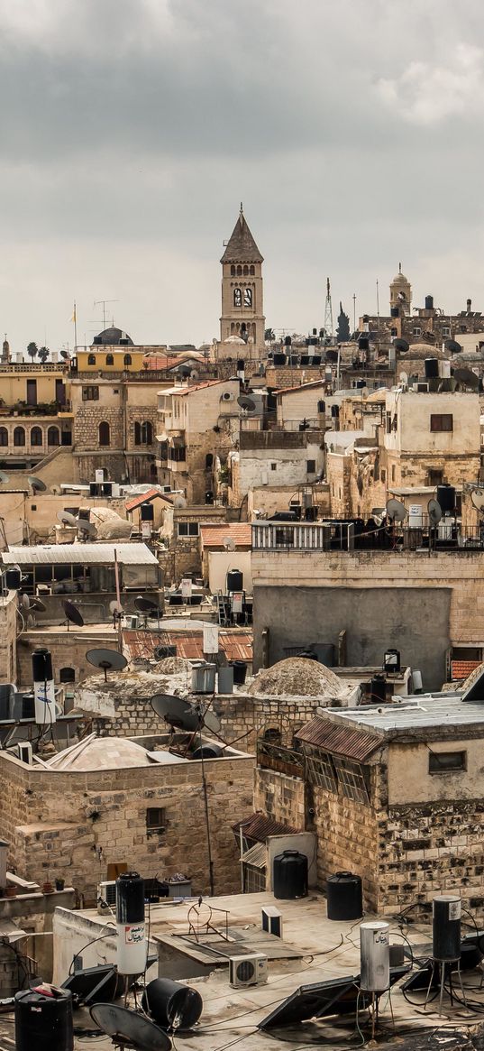 tower, buildings, old, city, jerusalem