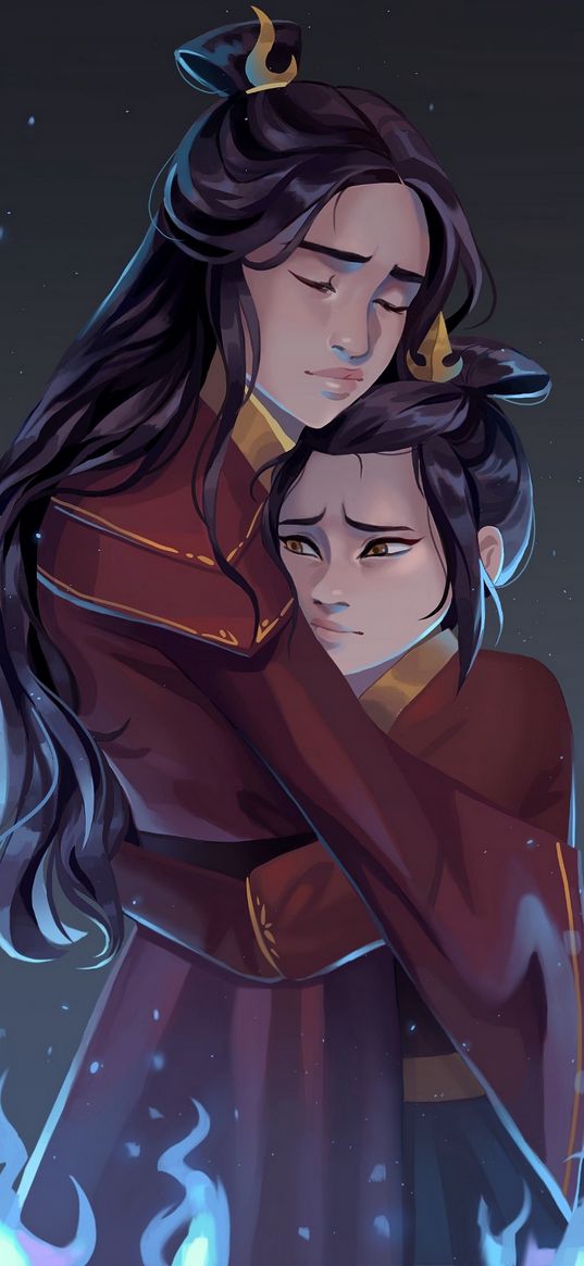 avatar, azula, ursa, hugs, anime, art