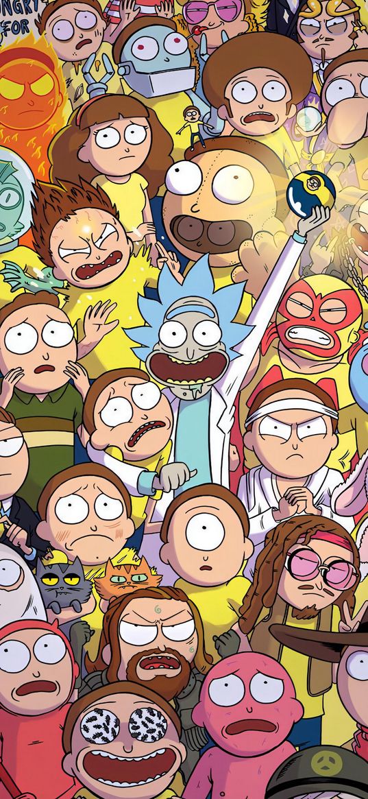 rick, morty, rick and morty, tv series, characters, pokeball, art