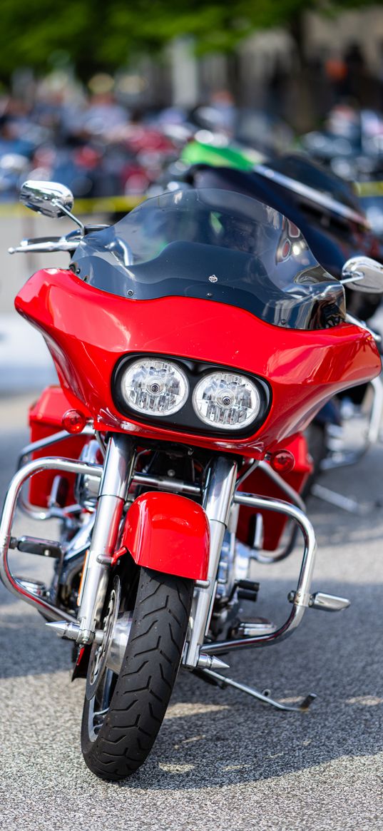 motorcycle, bike, red, handlebar