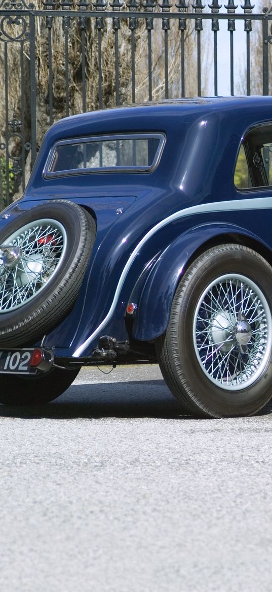 aston martin, mkii, 1934, blue, side view, rarity, auto