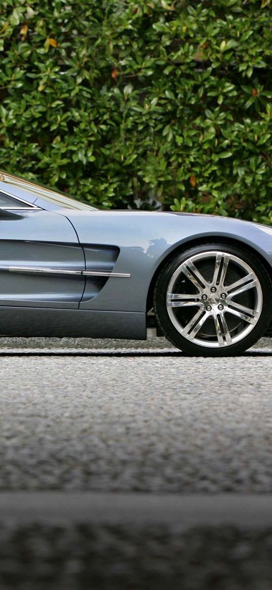 aston martin, one-77, 2009, blue, side view, sport, asphalt