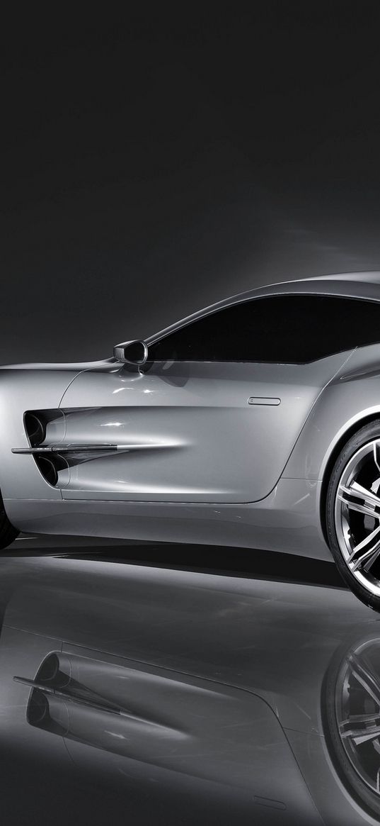 aston martin, one-77, 2008, concept car, side view, style, reflection